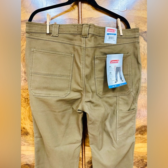 Men's COLEMAN Bonded Fleece Lined Utility Pants 38X30 Color: Tobacco NWT - Picture 4 of 6